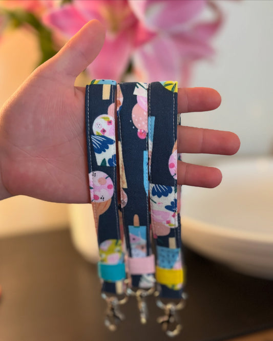 Ice Cream Print Keychain Wristlet