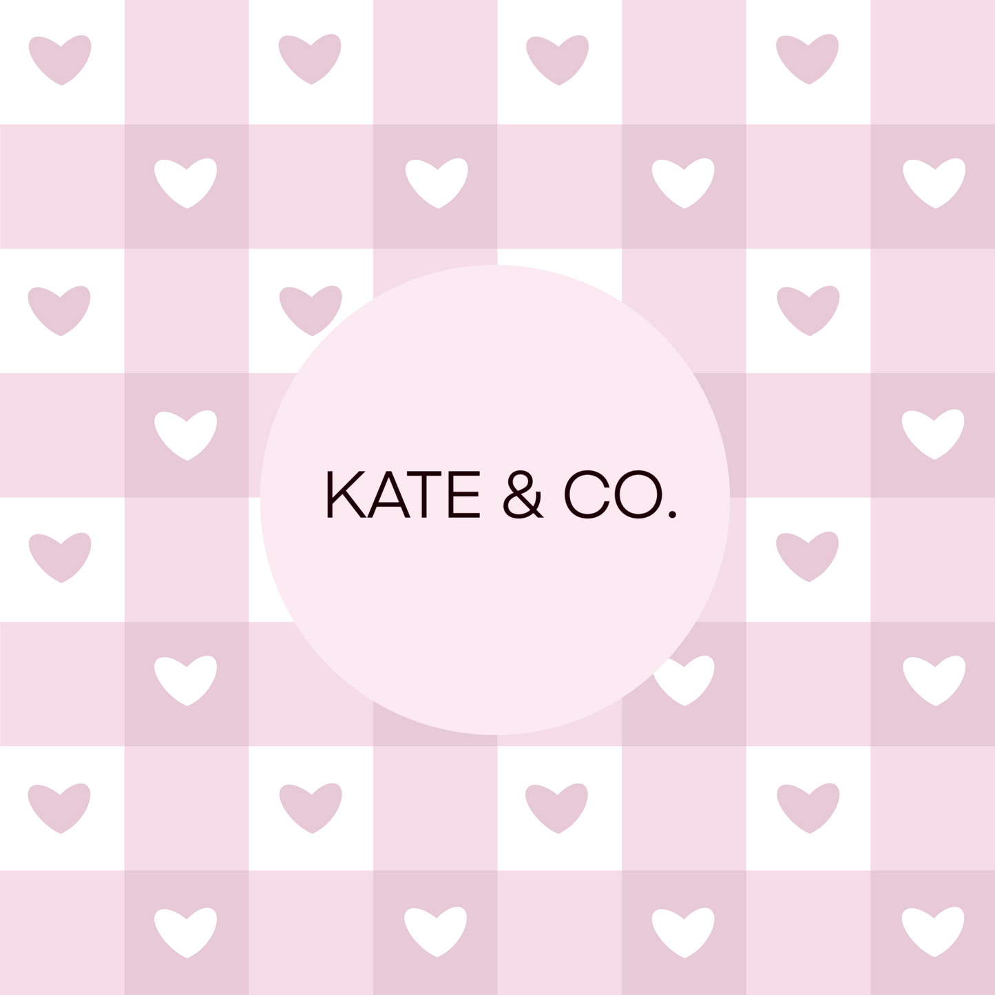 Hearted Pink Gingham Seamless Digital Pattern