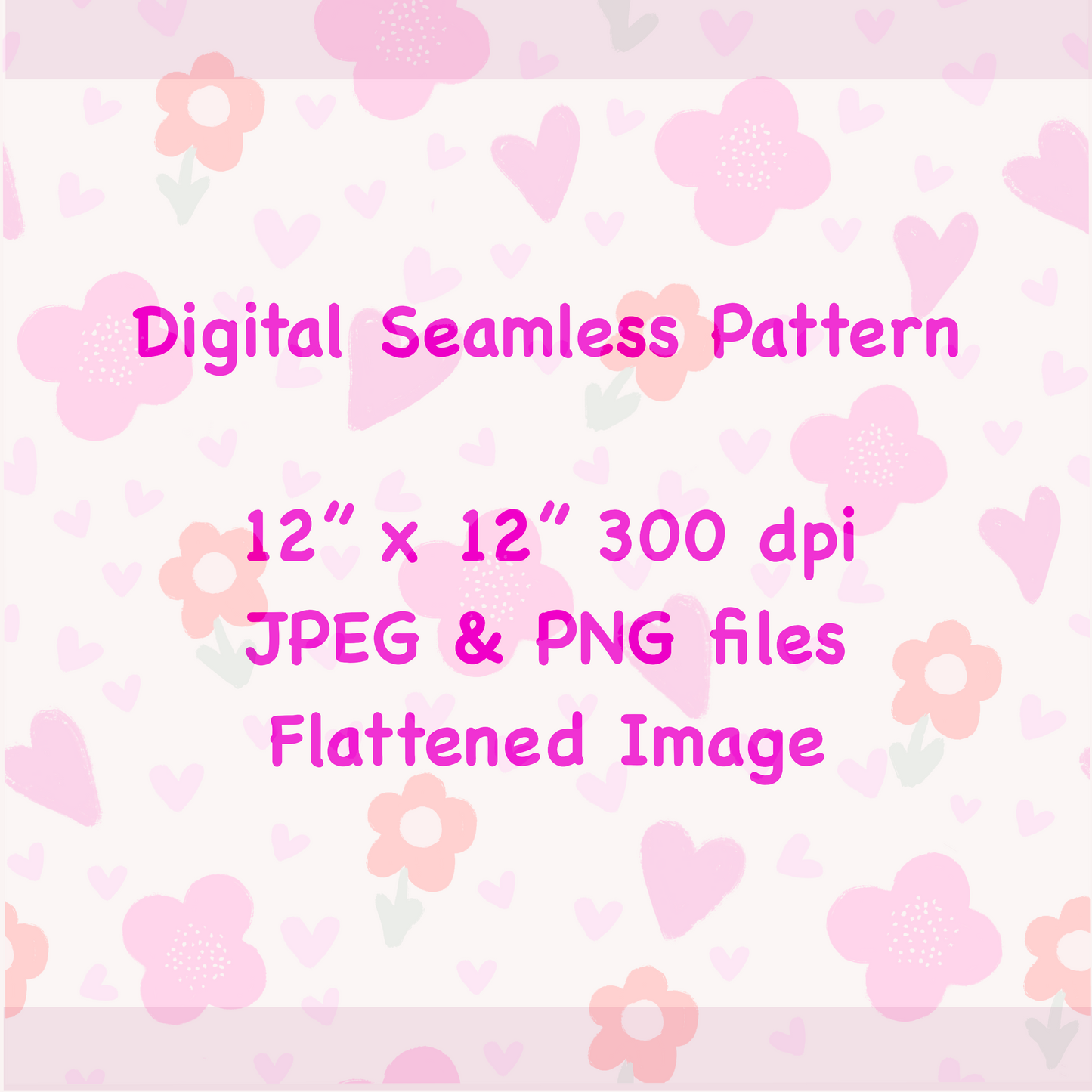 Hearted Pink Gingham Seamless Digital Pattern