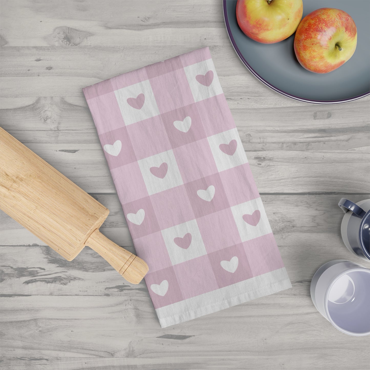 Hearted Pink Gingham Seamless Digital Pattern