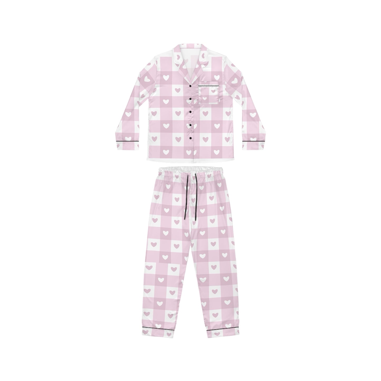 Hearted Pink Gingham Seamless Digital Pattern